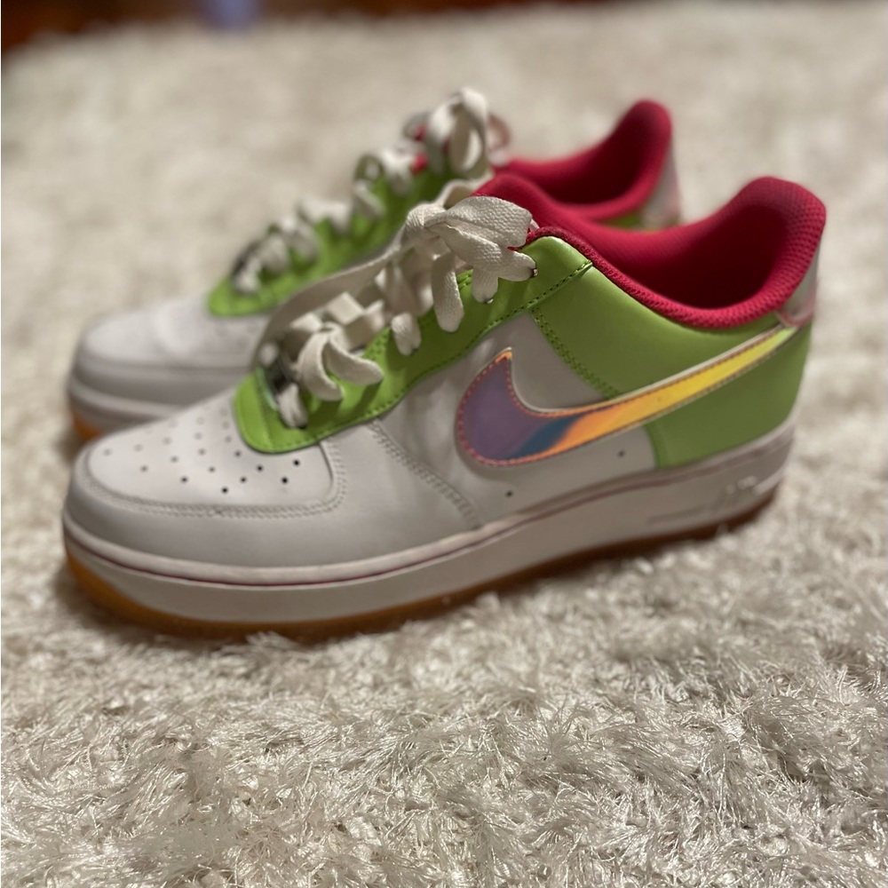Women's Neon Nike Air Force 1 - Size 7